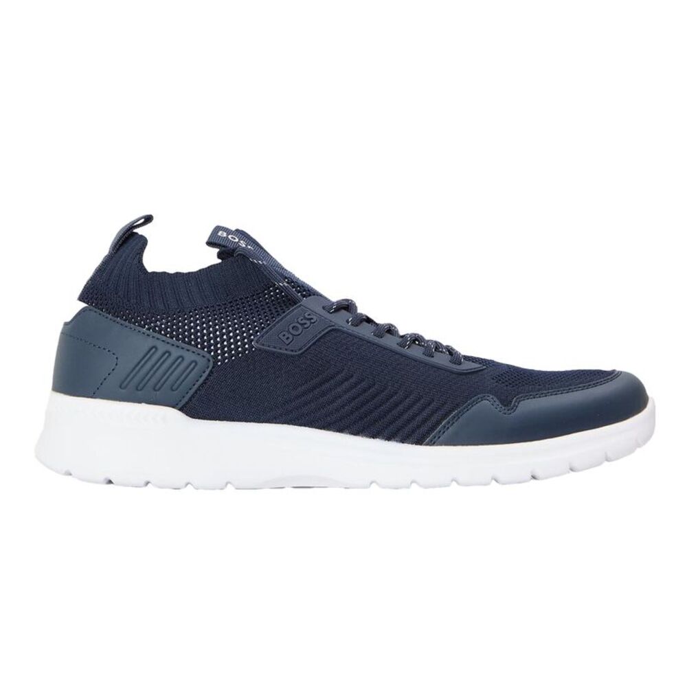 Boss Mens Extreme Leather Low Cut Sneakers / Dark Blue
